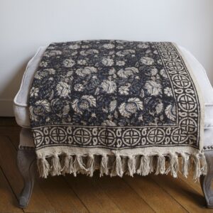 AWESOME HOME – Boutis Chocolat Blue light Ottoman – 180 x 123 cm